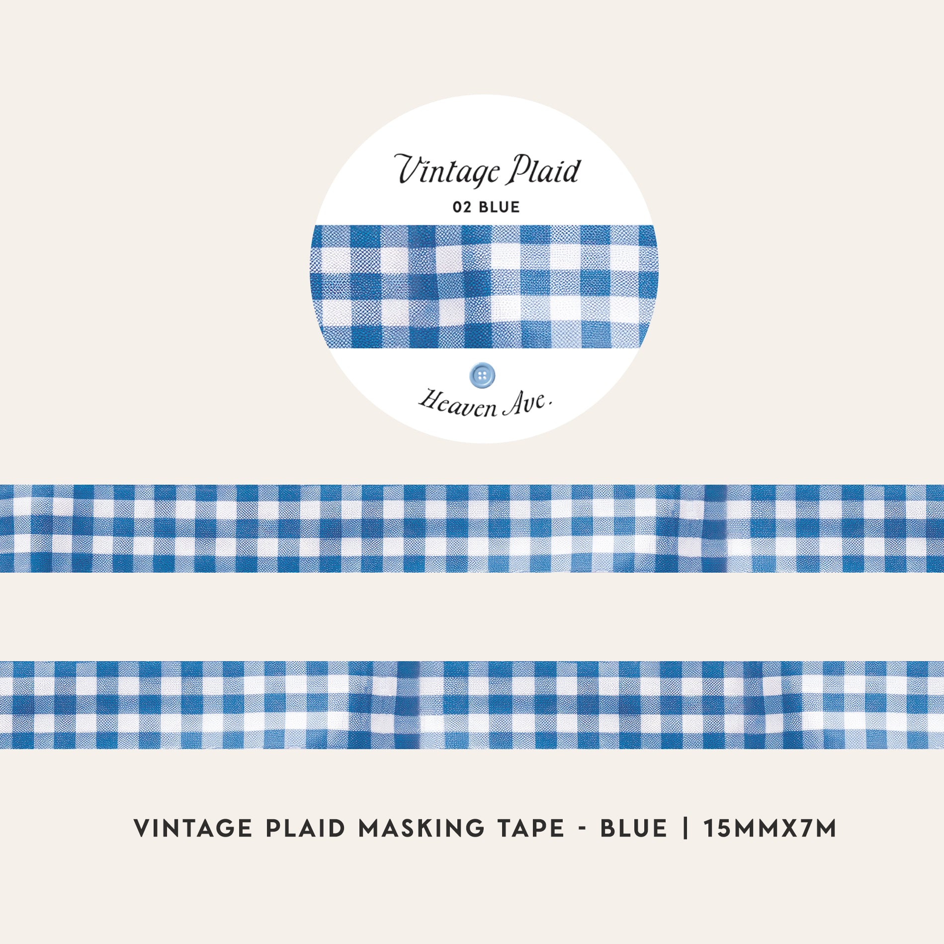 Vintage Plaid Washi (3 Colors)