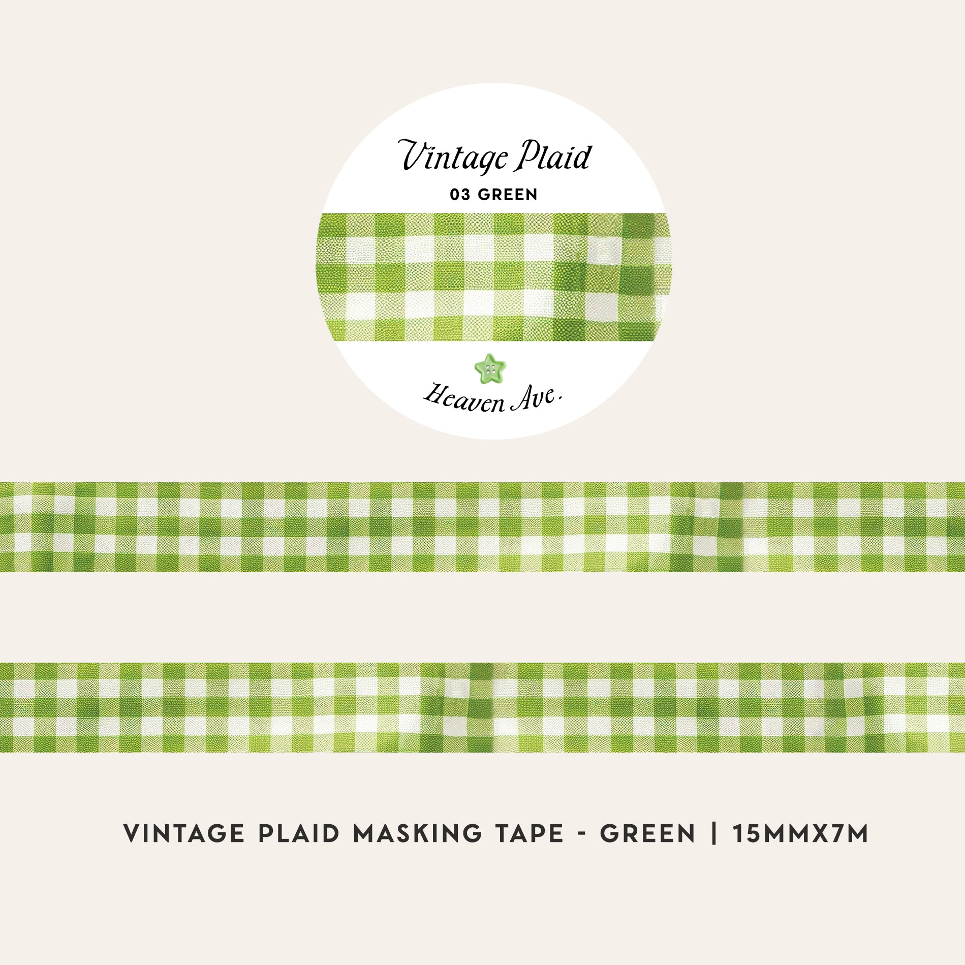 Vintage Plaid Washi (3 Colors)