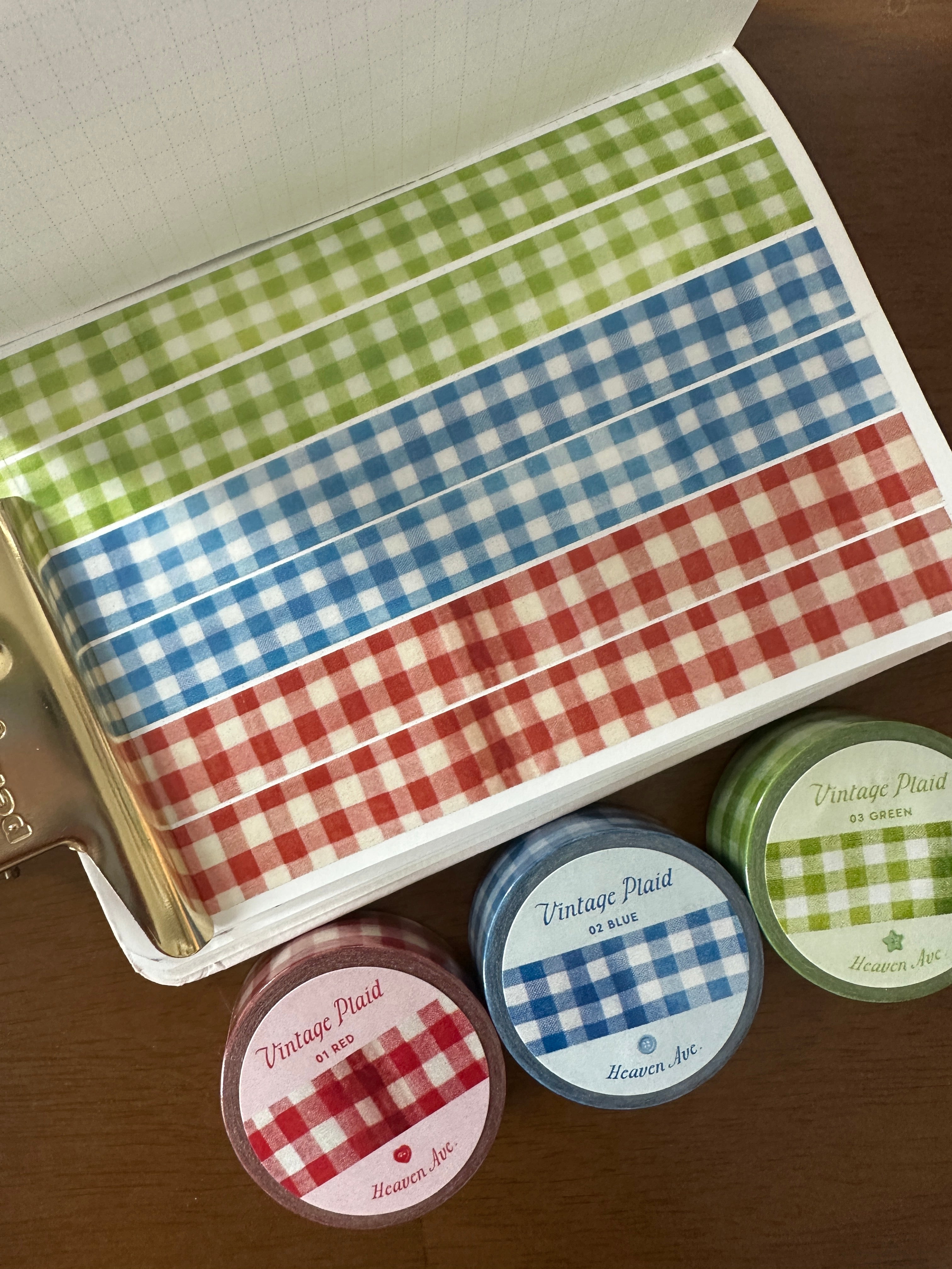 Vintage Plaid Washi (3 Colors)