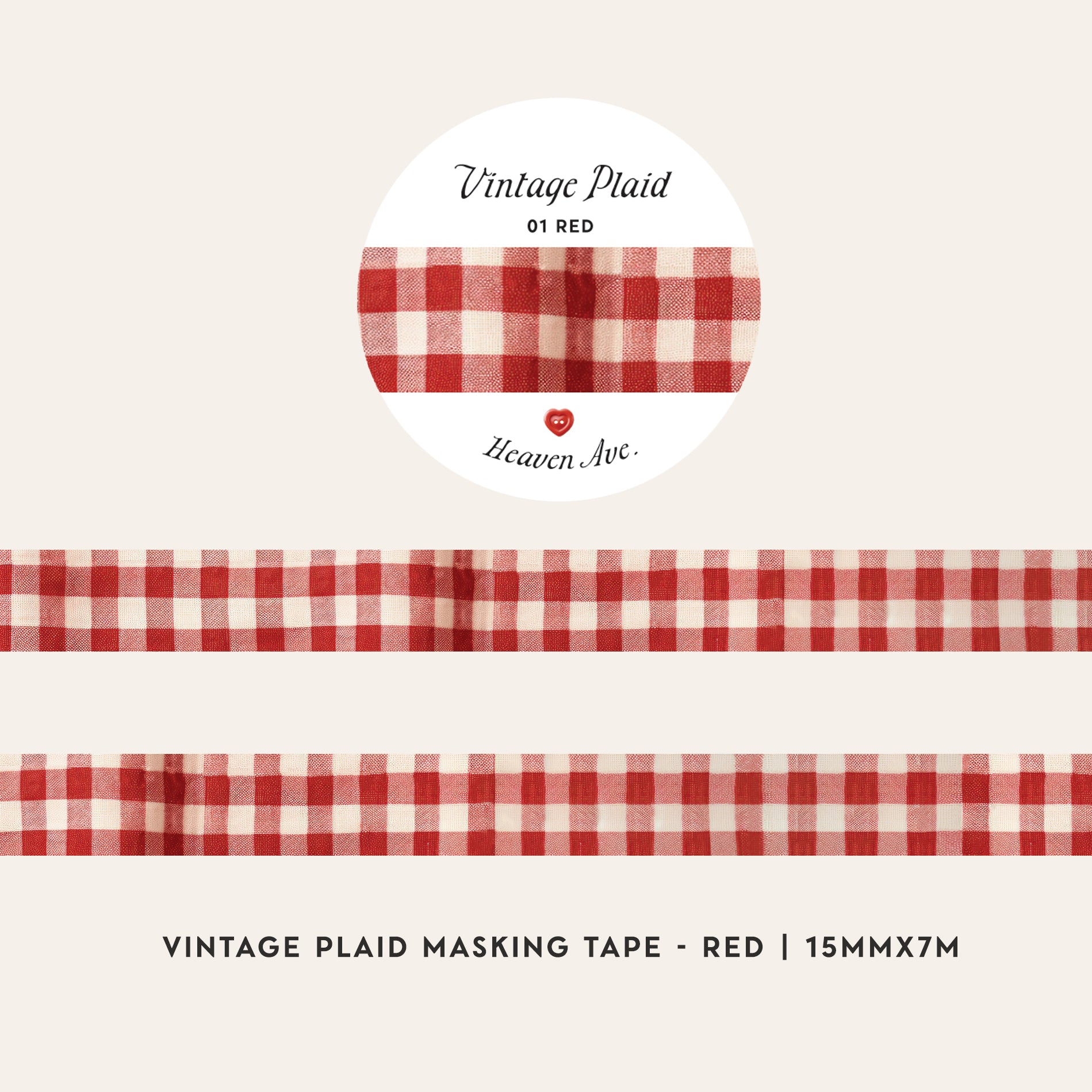 Vintage Plaid Washi (3 Colors)