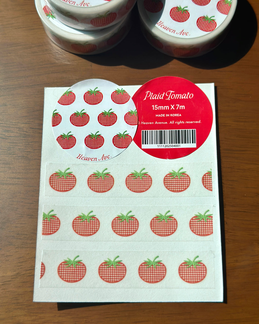 Plaid Tomato Washi