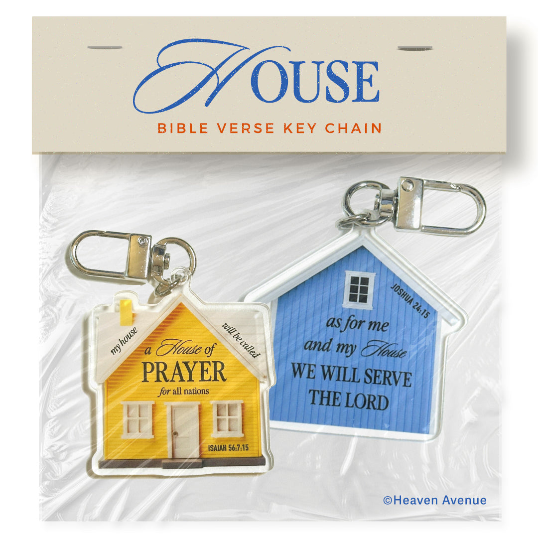 House Bible Verse Christian Key Chain (2 colors)